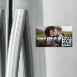 25 Pack Save the Dates Retro Wedding QR Code Photo Magnetic Business Card<br><div class="desc">Announce the joyful news of your engagement and upcoming wedding with unique custom photo save the date magnets. The picture, scannable QR code, and all wording on this template are simple to personalise. The magnetic back and small business card size makes them easy for friends and family to display. Sold...</div>