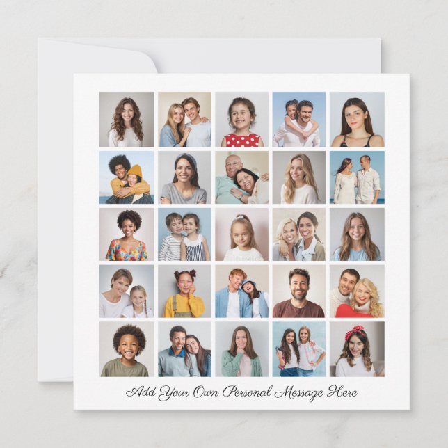 25 Photo Collage Add Your Own Greeting Card (Front)