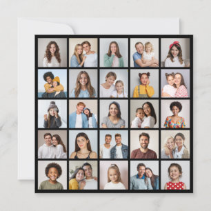 25 Photo Collage Editable Colour Greeting Card