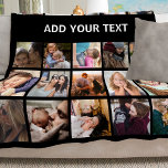 25 Photo Collage Template Fleece Blanket<br><div class="desc">Add a personal touch to your home with this unique fleece blanket that offers a fun way to show off your most treasured photos. This customised collage template includes 25 of your favourite pictures of friends, family, or cherished pets, creating a visually striking and heartfelt keepsake. It would also be...</div>