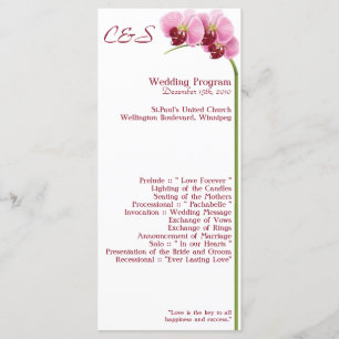 25 Purple Orchid Wedding Programs