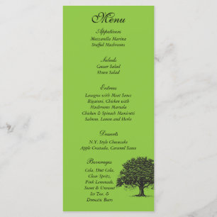 25 Spring Tree Green/Black Wedding Menu Tags