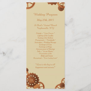 25 Steampunk Cogs and Gears Wedding Programs