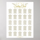 25 Table Elegant Gold Wedding Seating Chart