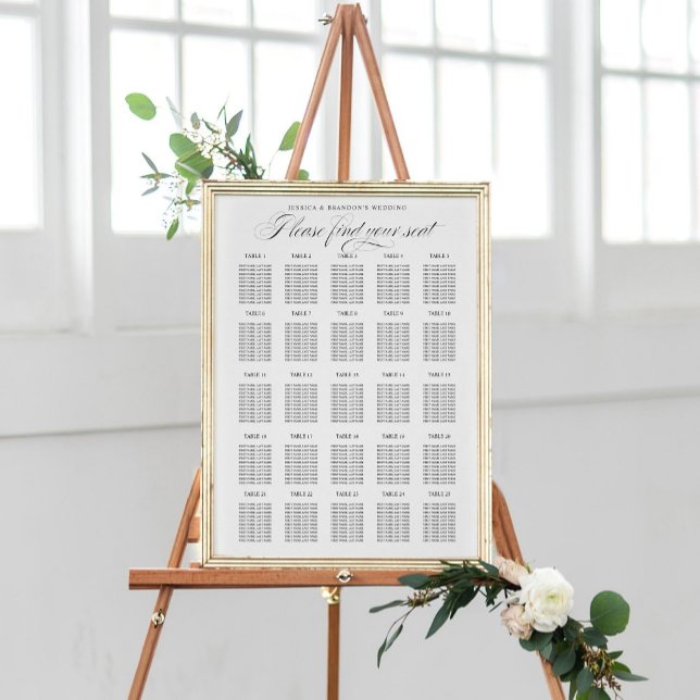 25 Table Seating Chart Find your Seat Calligraphy (Creator Uploaded)