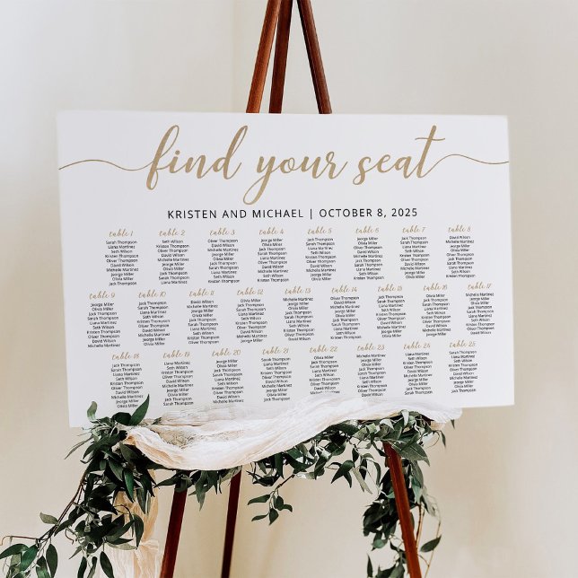 25 Tables Find Your Seat Seating Chart Plan (Creator Uploaded)
