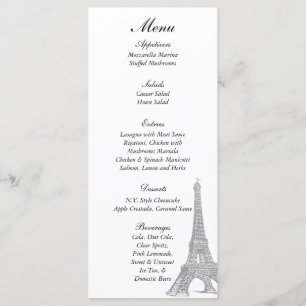 25 Wedding in Paris Menu Tags