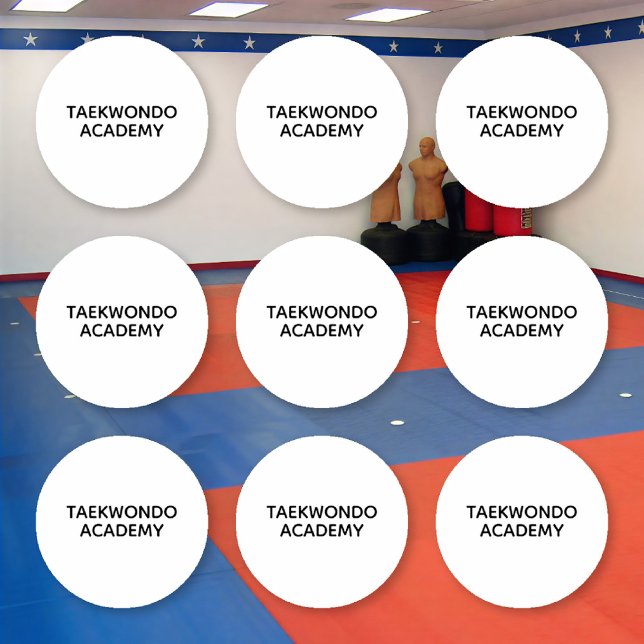 25 White Custom Taekwondo Floor Stickers 2.25" (Creator Uploaded)