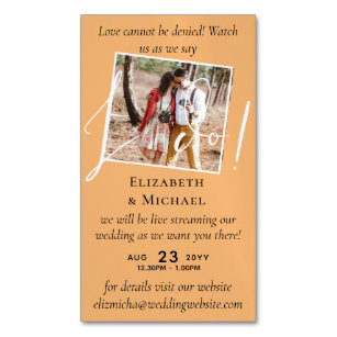 25 x Magnetic Wedding Livestreaming Save the Date Magnetic Business Card
