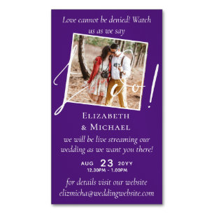 25 x Magnetic Wedding Livestreaming Save the Date Magnetic Business Card