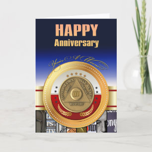 25 Year AA Anniversary Coin You're A Winner Award Card