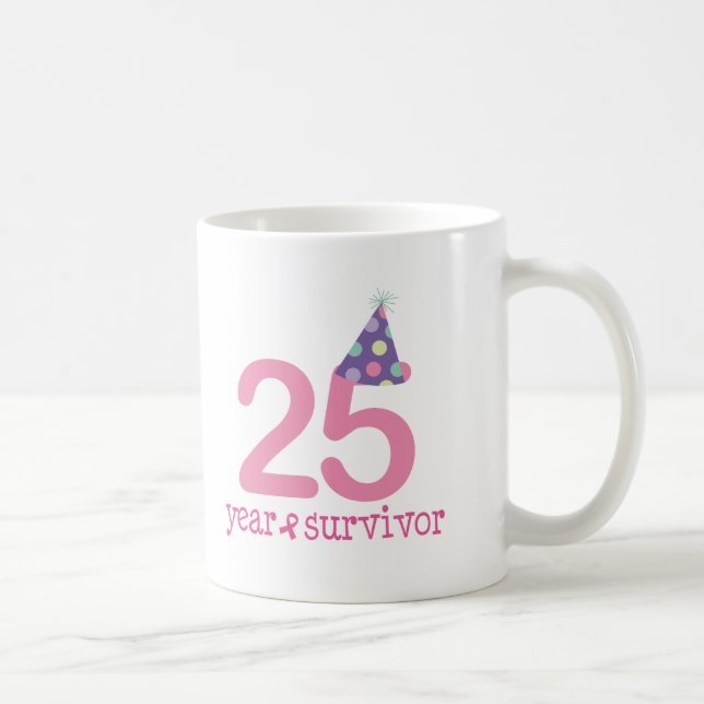 25 Year Breast Cancer Survivor Coffee Mug (Right)