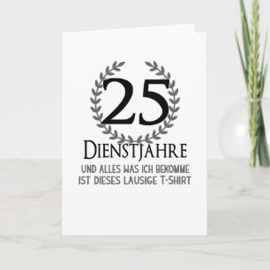 25 Year Company Anniversary Employee Company Card