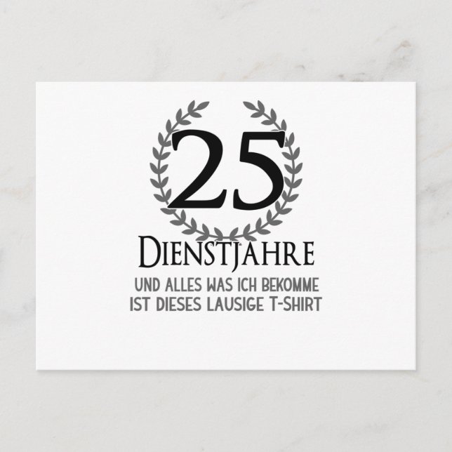 25 Year Company Anniversary Employee Company Postcard (Front)