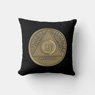25 Year CUSTOM NAME Sober Anniversary Coin Cushion