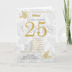 25 Year Employee Anniversary Business Elegance Holiday Card