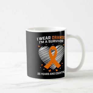 25 Year Leukaemia Survivor Gifts Orange Cancer Fre Coffee Mug