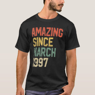 25 Year Old Amazing Since March 1997 25th Birthda T-Shirt