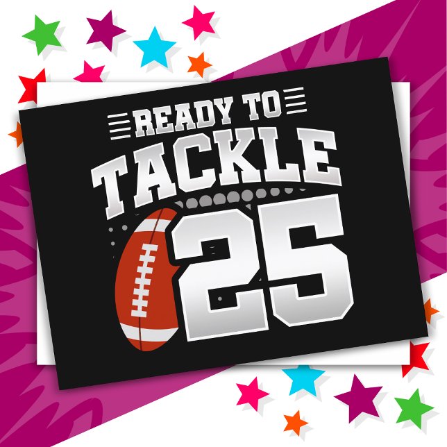 25 Year Old Tackle Football Party 25th Birthday Postcard (Creator Uploaded)
