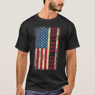 25 Year Old Vintage 1998 American Flag 25th Birth T-Shirt