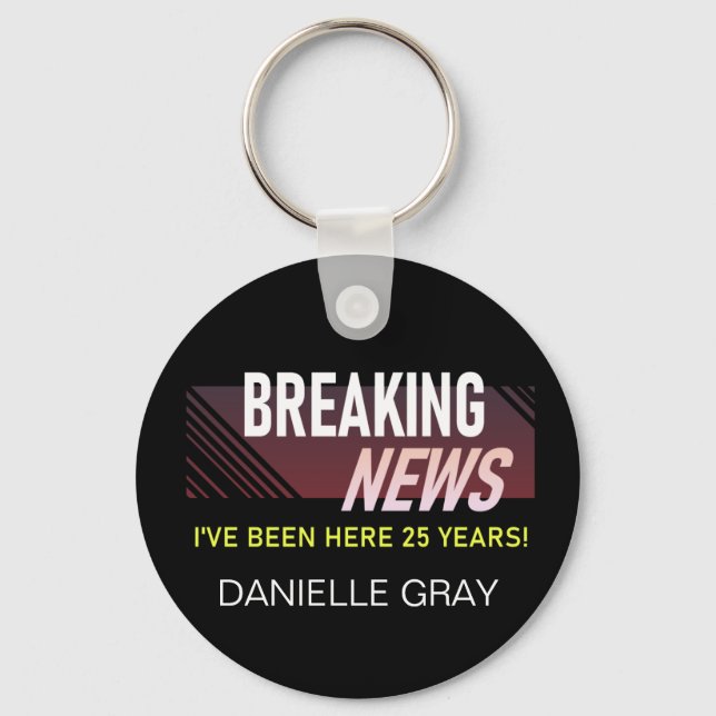 25 Year Work Anniversary Employee Appreciation Acr Key Ring (Front)