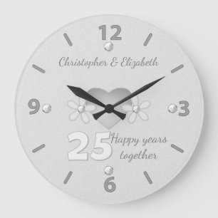 25 years anniversary with names large clock