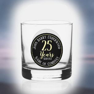25 Years Long Service Commemorative Company Whiskey Glass