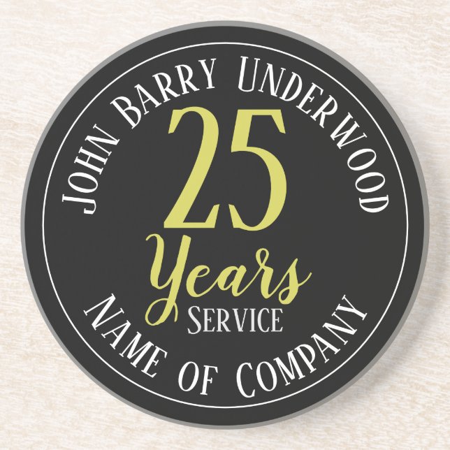 25 Years Long Service or Retirement Award Coaster (Front)