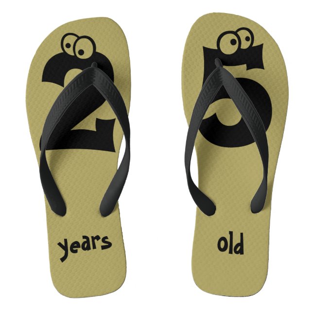 25 years old Fun Birthday Numbers Thongs (Footbed)