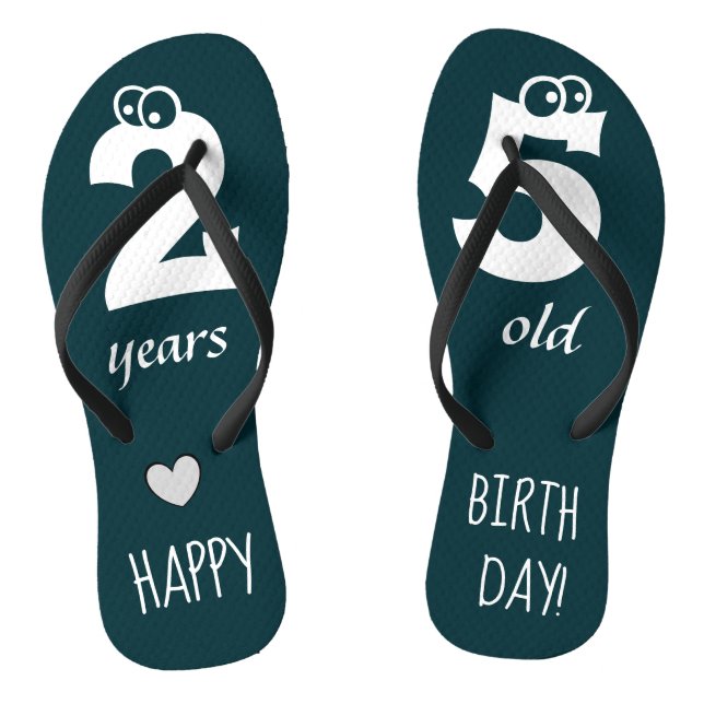 25 years old HAPPY BIRTHDAY Cute Thongs (Footbed)