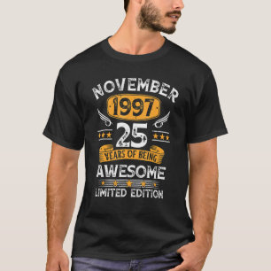 25 Years Old  Vintage November 1997 25th Birthday T-Shirt