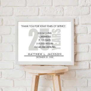 25 Years Retirement or Employee Appreciation Gift Poster