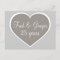 25 years silver and white heart silver anniversary