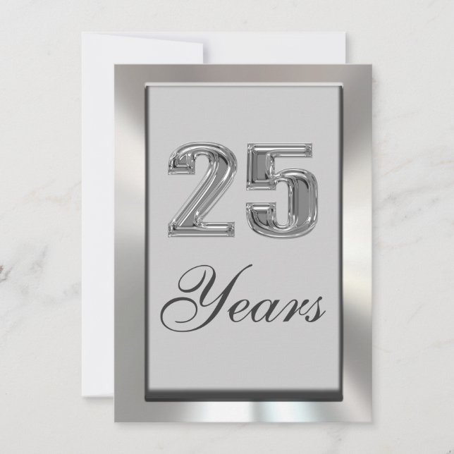 25 Years Silver Anniversary Invitation (Front)
