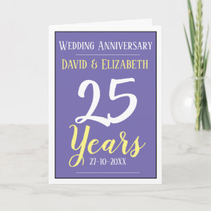 25 Years Silver Wedding Anniversary Card