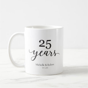 25 Years Silver wedding Anniversary Elegant Coffee Mug