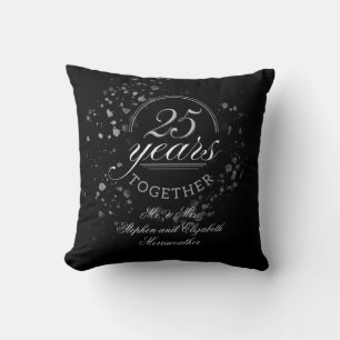 25 Years Together Silver Wedding Anniversary Gift Cushion
