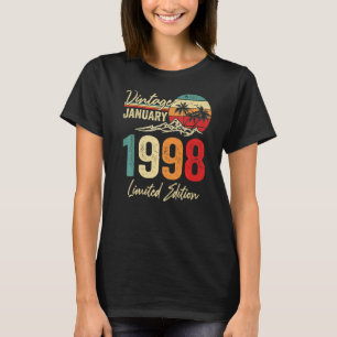 25 Yr Old Vintage January 1998 25th Birthday T-Shirt