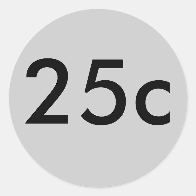 25c classic round sticker (Front)