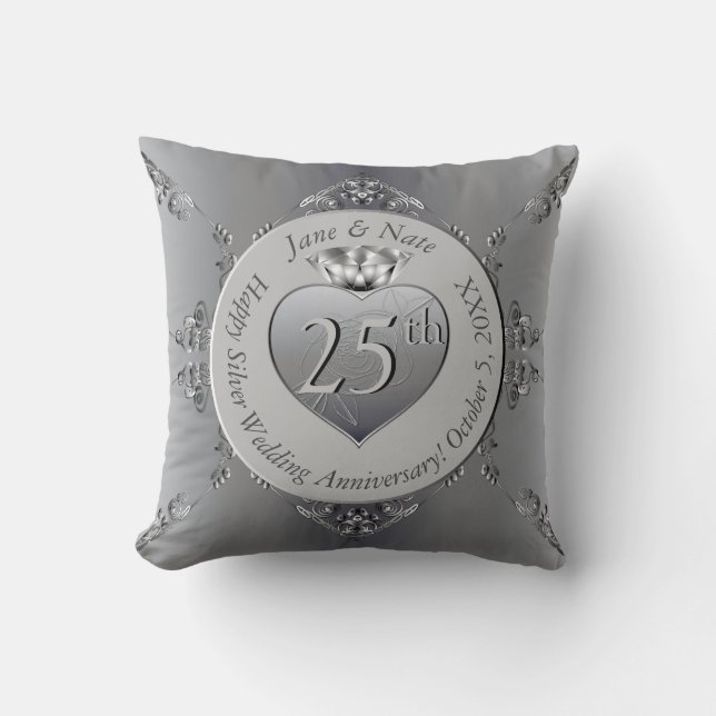25th,10th,11th,20th/70th Anniversary Throw Pillow (Front)