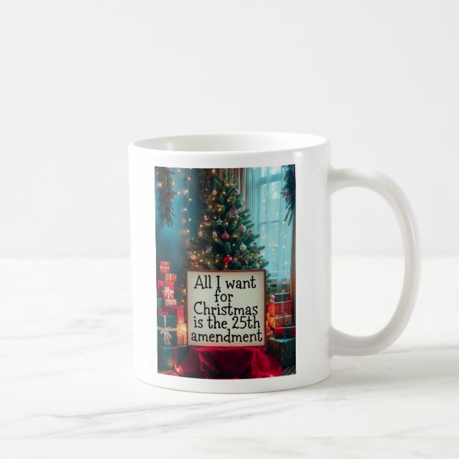 25th Amendment Christmas Mug with Festive Tree (Right)