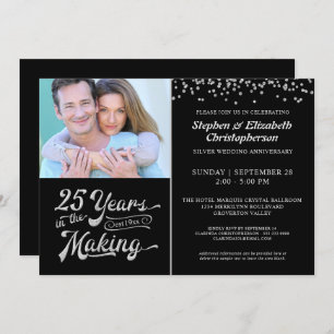 25th Anniversary 25 YEAR IN THE MAKING Confetti Invitation