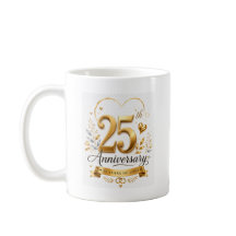 25th Anniversary 25 Years of Love Gold Design