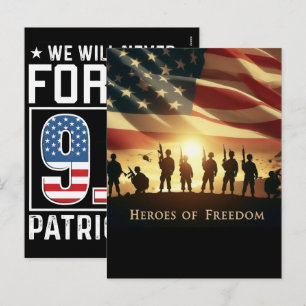 25th Anniversary 9 11 Veterans Day Honour Tribute Holiday Postcard