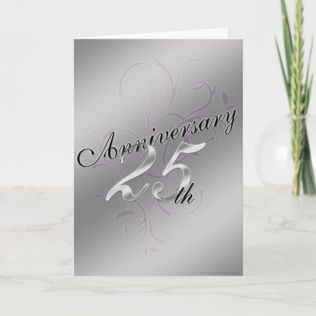 25th Anniversary  (anniversary card) Card (Front)