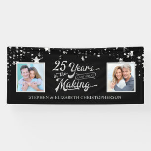 25th Anniversary Black & Silver Then & Now Photos Banner