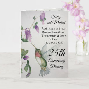 25th Anniversary Blessing Faith Hope Love Couple Card