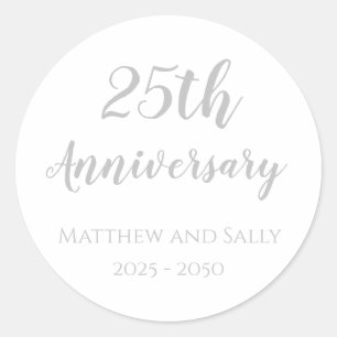 25th Anniversary Envelope Seals Stickers
