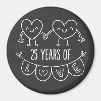 25th Anniversary Gift Chalk Hearts
