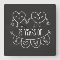 25th Anniversary Gift Chalk Hearts